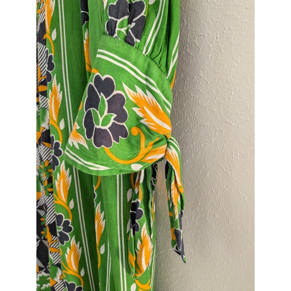Antik Batik Talita Flowing Maxi Dress Green Black Size M/40 EUC Retail $480 - Picture 6 of 9